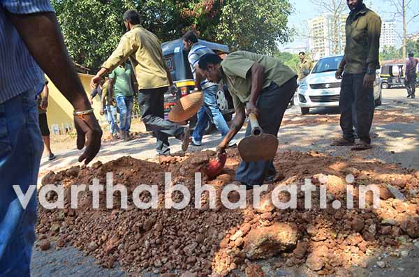 ಸ್ವಂತ ಖರ್ಚಿನಲ್ಲಿ ರಸ್ತೆ ದುರಸ್ತಿ ಮಾಡಿದ ರಿಕ್ಷಾ ಚಾಲಕರು..!